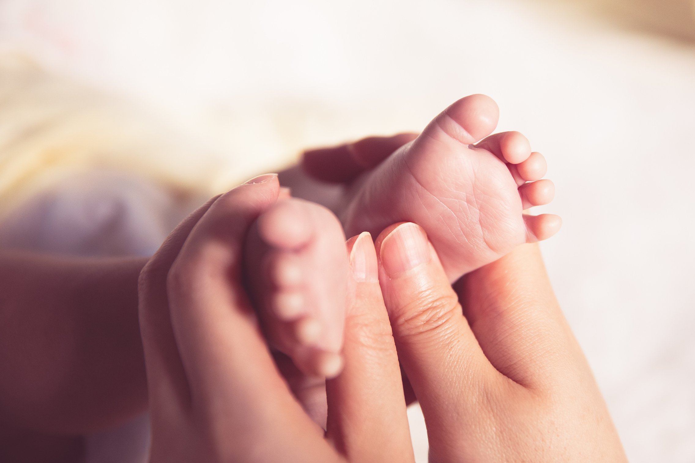 Newborn baby foot massage